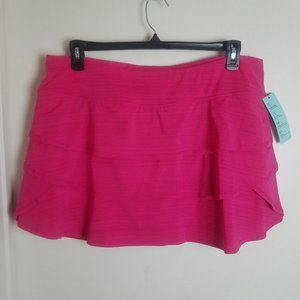 Ideology Performance Womens XXL Skort Tiered Tennis Fiery Pink Skirt Shorts NWT